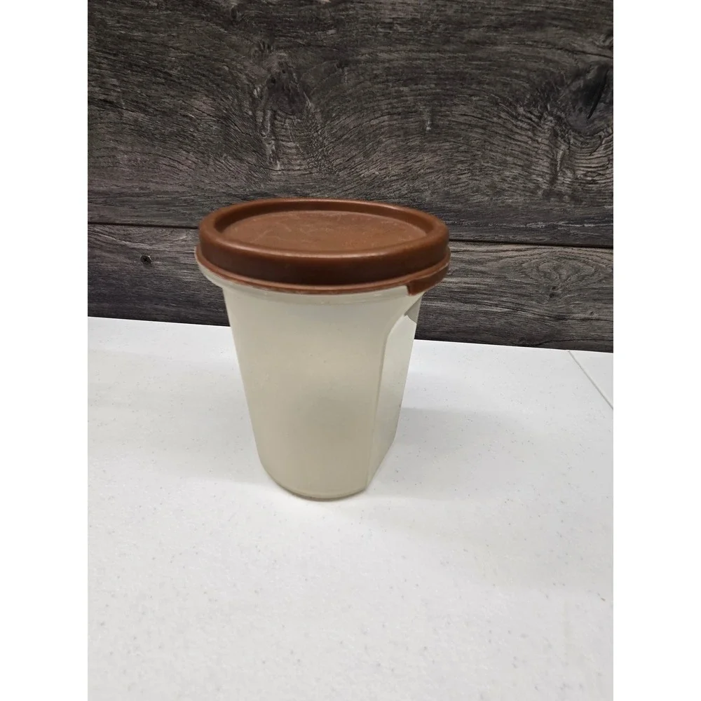 Tupperware Modular‎ Mates Round 1 Container 15oz 440ml Brown Seal 1606-31 USA